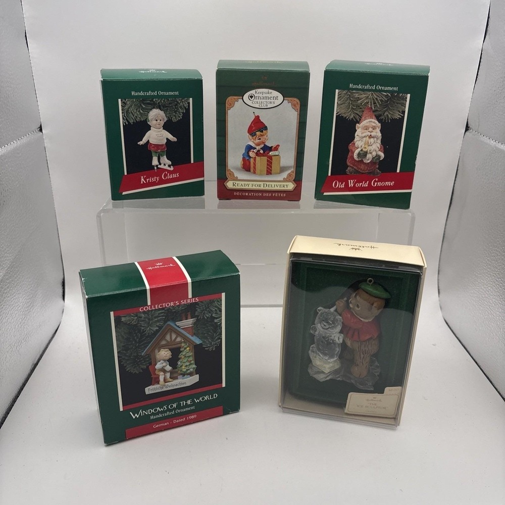 Vtg~Lot of 5~Hallmark Ornaments~Various Sizes and Themes